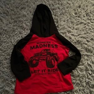Boys hooded monster truck long sleeve